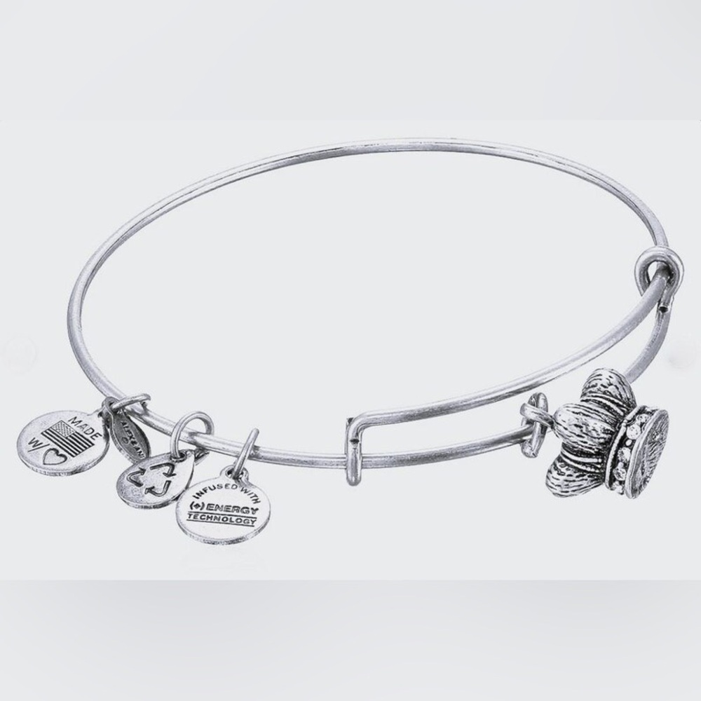 925 Sterling Silver Alex And Ani "King's Crown" Expandable Bangle Bracelet